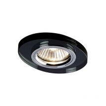 Inspired Diyas - Crystal Downlights - Foco empotrable con borde ovalado solo negro, requiere 100035310 para completar el artículo