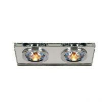 Inspired Diyas - Crystal Downlights - Jante rectangulaire pour downlight encastré à double tête uniquement transparente, nécessite 100035310 pour