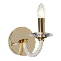 Inspired Diyas Elena - Applique Switched 1 Candela Luce Oro, Cristallo