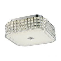Inspired Diyas - Hawthorne - Plafoniera Filo Quadrata 30W 1450lm LED 4000K Cromo Lucido, Cristallo