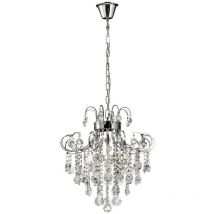 Diyas - Inspired Rosina - Sospensione a soffitto a 6 luci cromo lucido, cristallo