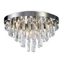 Inspired Diyas Sophia - Filo Soffitto 8 Luci E14 Cromo Lucido, Cristallo