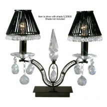 Inspired Diyas Tara - Lampada da Tavolo 2 Luci Nero Cromo, Cristallo