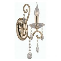 Inspired Diyas Vela - Applique Switched 1 Lume di Candela Oro Francese, Cristallo