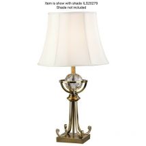 Inspired Lighting - Inspired Elmo Grande Lampe de Table Cristal sans ajour E27 Laiton Antique
