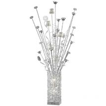 Inspired Lighting - Inspired Koil Aluminium Koil Lampadaire 7 Lumières G4 Aluminium/Blanc/Cristal, non Compatible led/cfl