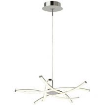 Inspired Mantra - Aire - Sospensione da soffitto 69 cm rotonda 42W 3000K, 3700lm, argento, acrilico satinato, cromo lucido