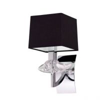 Inspired Mantra - Akira - Applique Switched 1 Luce E14, Cromo Lucido con Paralume Nero