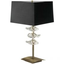 Inspired Lighting - Inspired Mantra Akira Table Lamp 2 Light E27, Antique Brass With Black Shade