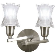 Inspired Mantra Alaska Lampada da parete a 2 luci accese L1/SGU10, nichel satinato, lampade cfl incluse