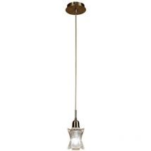 Inspired Mantra Alaska Sospensione 1 Luce L1/SGU10, Ottone Anticato, Lampade cfl incluse
