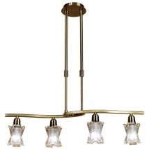 Inspired Mantra Alaska Telescopico 4 luci L1, barra SGU10, ottone anticato, lampade cfl incluse
