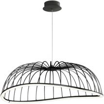 Mantra - Suspension, Grande lampe de plafon led Celeste Noir en Metal