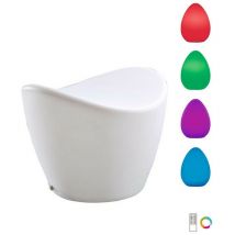 Inspired Lighting - Inspired Mantra - Cool - Tabouret Rechargeable led rgb Extérieur IP65, 120lm, Blanc Opale