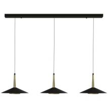 Mantra - Inspired Fusion Orion Lineare Pendelleuchte Orion mit 3 Leuchten, 24 w led, 3000 k, 1770 lm, Schwarz/Antikmessing, 3 Jahre Garantie