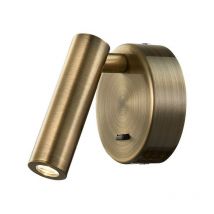 Inspired Mantra Fusion - Prea - Lampada da parete, da lettura, led 3W, 3000K, 210lm, interruttore, ottone antico