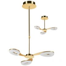 Inspired Mantra - Juno - Telescópico Semi Empotrado Convertible 3 luces 15W led 3000K, 1350lm, Oro Satinado, Acrílico Esmerilado, Dorado