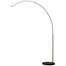 Inspired Lighting - Inspired Mantra - Kinke - Support de plancher en arc à longue portée avec crochet, acier inoxydable, marbre noir