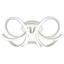 Inspired Mantra - Knot Blanco - Plafoniera semi-filo 74 cm rotonda 5 bracci ad anello 60W LED 2800K, 4800lm, dimmerabile, bianco, acrilico satinato