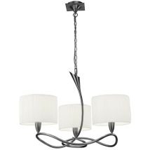 Diyas - Inspired Mantra - Lua - Sospensione a soffitto 3 luci E27, nichel satinato con sfumature bianche