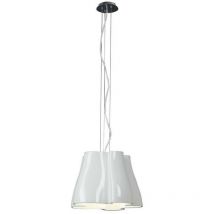 Diyas - Inspired Mantra - Miss - Cupola Soffitto Sospensione 3 Luci E27, Bianco Lucido, Cromo Lucido