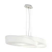 Inspired Mantra - Ufo - Sospensione a Soffitto 6 Luci E27 IP44, Bianco Opaco, Bianco Opalino