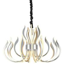 Diyas - Inspired Mantra - Versailles - Lampada a sospensione a soffitto a led 256W, 12339lm, cromo lucido 3000K, acrilico bianco