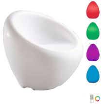 Inspired Pao Chaise ronde rechargeable led rvb d'extérieur, 170 lm, blanc opale, garantie 3 ans