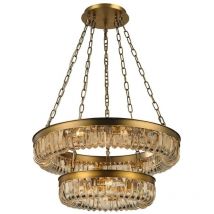 Inspired Special Suspension 16 ampoules G9 en laiton marron/cristal ambre, poids de l'article : 18,30 kg