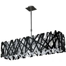 Inspired Lighting - Inspired Tokio Rechteckige Pendelleuchte mit 5 Leuchten, G9, poliertes Chrom/Schwarz/Weiß