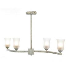 Inspired Lighting - Inspired Toscano Semi Plafonnier à 4 Lumières G9 Blanc/Or Français