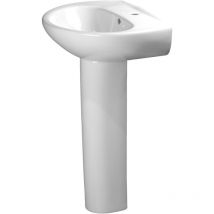Rubinetteriashop - Instalación de lavabo cerámico sobre columna de suelo Easy Magic KITEASYM4 Blanco