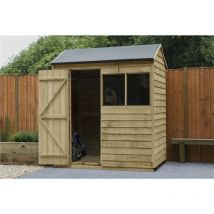 Installed 6ft x 4ft Pressure Treated Apex Reverse Overlap Shed (1.8m x 1.3m) - Modular - Includes Installation (core)