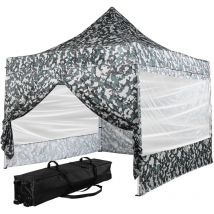 Alu gazebo 3 x 3 m Pro impermeabile protezione uv 50+, urban con 4 pannelli laterali - Instent