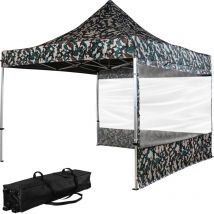 INSTENT Alu gazebo 3 x 3 m Pro impermeabile protezione UV 50+, bosco con 2 pannelli laterali