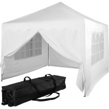 Gazebo 3 x 3 m Protezione uv impermeabile di base 50+, bianco con 4 pannelli laterali - Instent