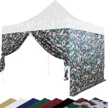 INSTENT Pro parete laterale/parte laterale per gazebo 3x3m con finestra panoramica XXL o cerniera, idrorepellente e traspirante, woodland