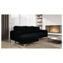 Romano - Instra Left Hand Facing Fabric Corner Sofa Bed - Black