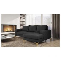 Romano - Instra Right Hand Facing Fabric Corner Sofa Bed - Dark Grey