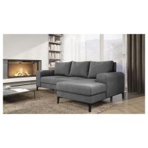 Romano - Instra Right Hand Facing Fabric Corner Sofa Bed - Grey
