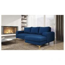 Romano - Instra Right Hand Facing Fabric Corner Sofa Bed - Navy Blue