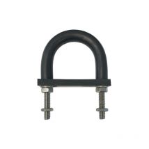 Graphskill - Insulating Rubber Lined U-bolt and Backing pad 36 mm id (suit 25 mm nb pipe)-Galvanised