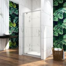 Acezanble - 800mm Framed Pivot Shower Door Enclosure 1850mm Height Safety Tempered Glass Screen