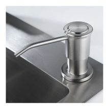 Integrated soap dispenser, stainless steel soap dispenser for the kitchen sink, integrated soap dispenser with 500 ml bottle and 1.0 m extension set,