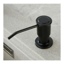 Built-in Soap Dispenser, Kitchen Sink Soap Dispenser, Integrated Soap Dispenser with 500ml Bottle and 1.0m Extension Set, Top Refill, Black