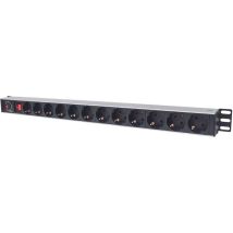 Intellinet - 714044 unidad de distribución de energía (pdu) 12 salidas ac 1U Negro