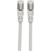 Intellinet - 317139 RJ45 Netzwerkkabel, Patchkabel cat 6a s/ftp 1.50 m Grau Folienschirm, Geflechtschi