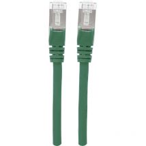 Intellinet 740654 RJ45 Netzwerkkabel, Patchkabel CAT 6a S/FTP 0.50 m Grün Folienschirm, Geflechtschi