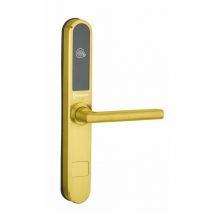 Intelock - Paire de poignées connectées Room hôtel, pour porte intérieure, doré