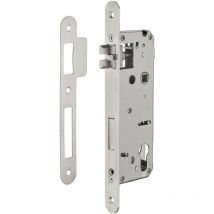 Intelock - Serrure encast. trou cylindre pour poignées connectées, inox, axe45mm, entr'axes85mm, carré8, br